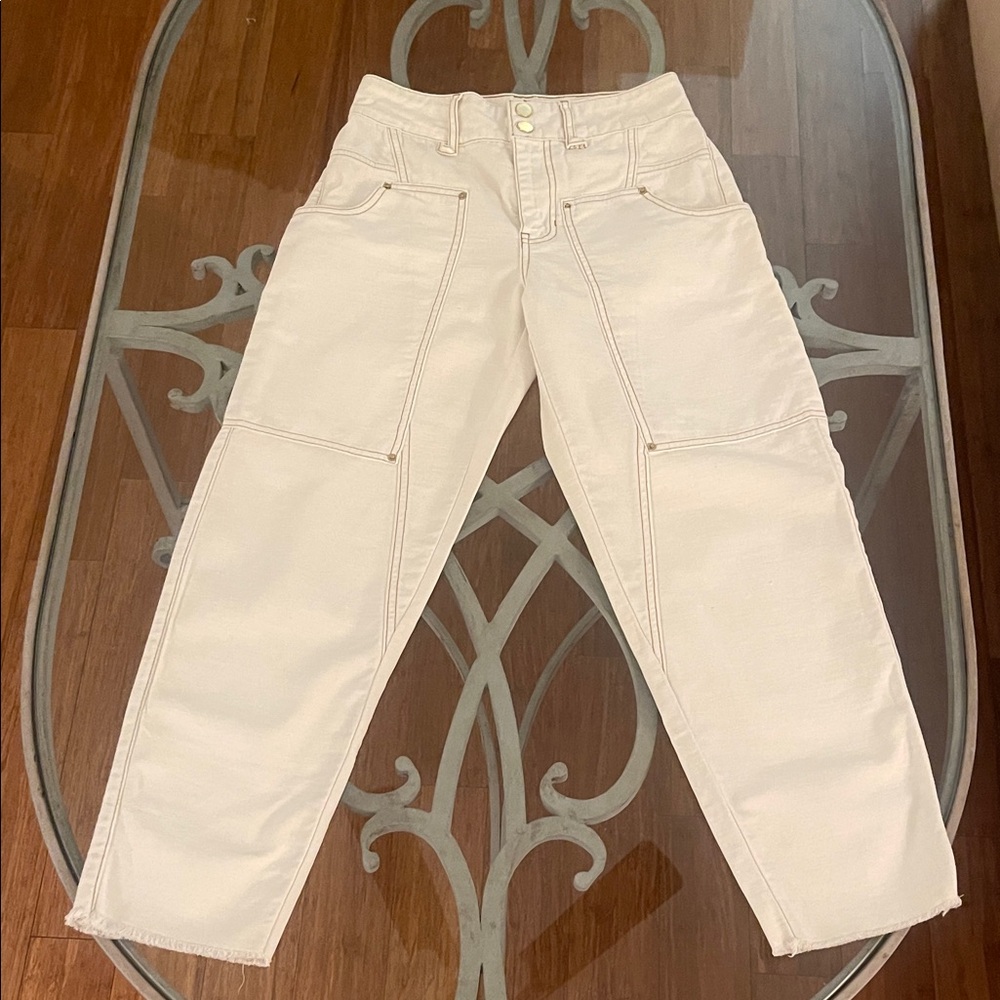 Frame Denim Women's Straight Leg Cream Jeans “Ranger”